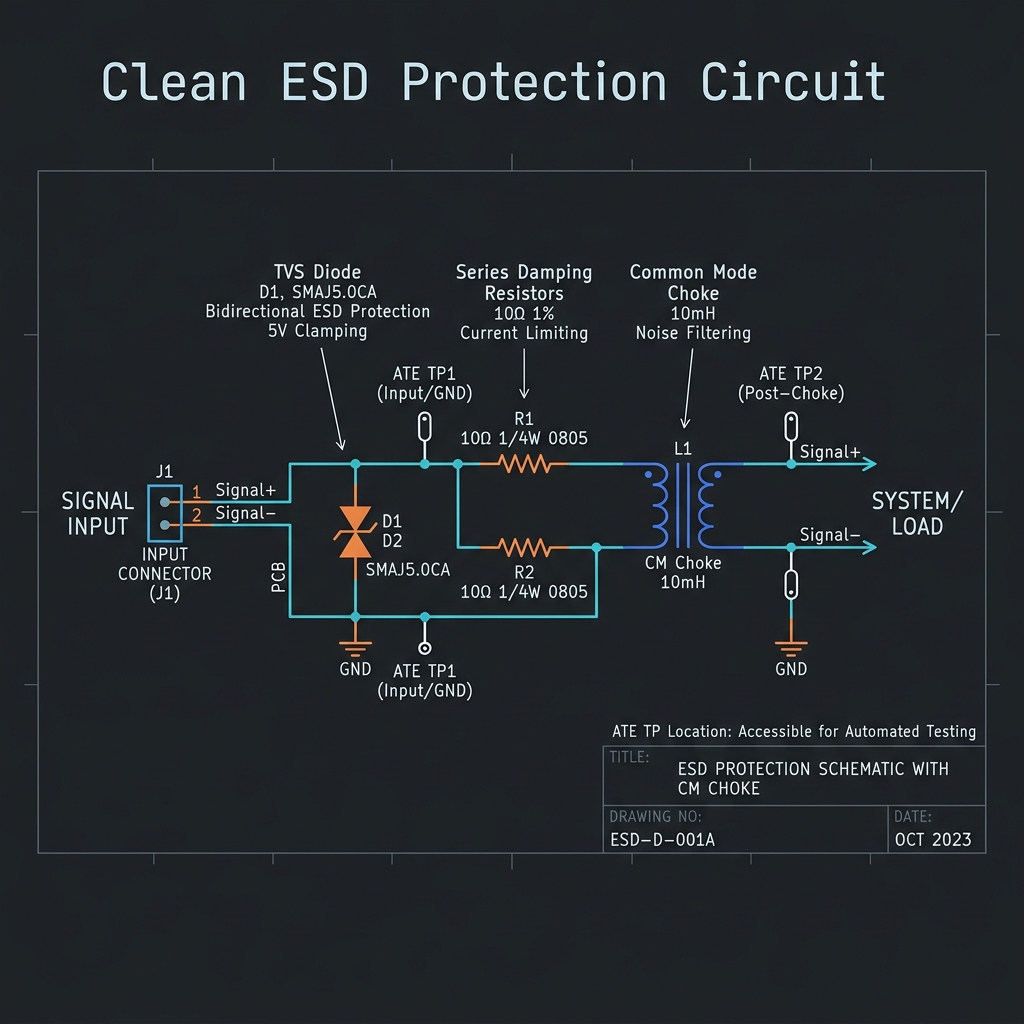 外设接口 ESD 保护与防浪涌滤波电路图解